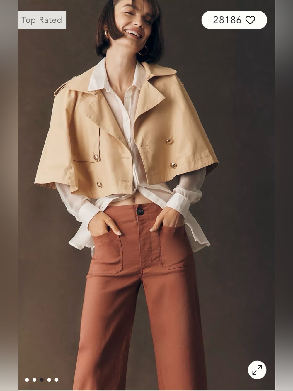 Maeve The Colette Full Length Wide Leg Pants in Cinnamon Size 29. NWT FLAW - Picture 3 of 15